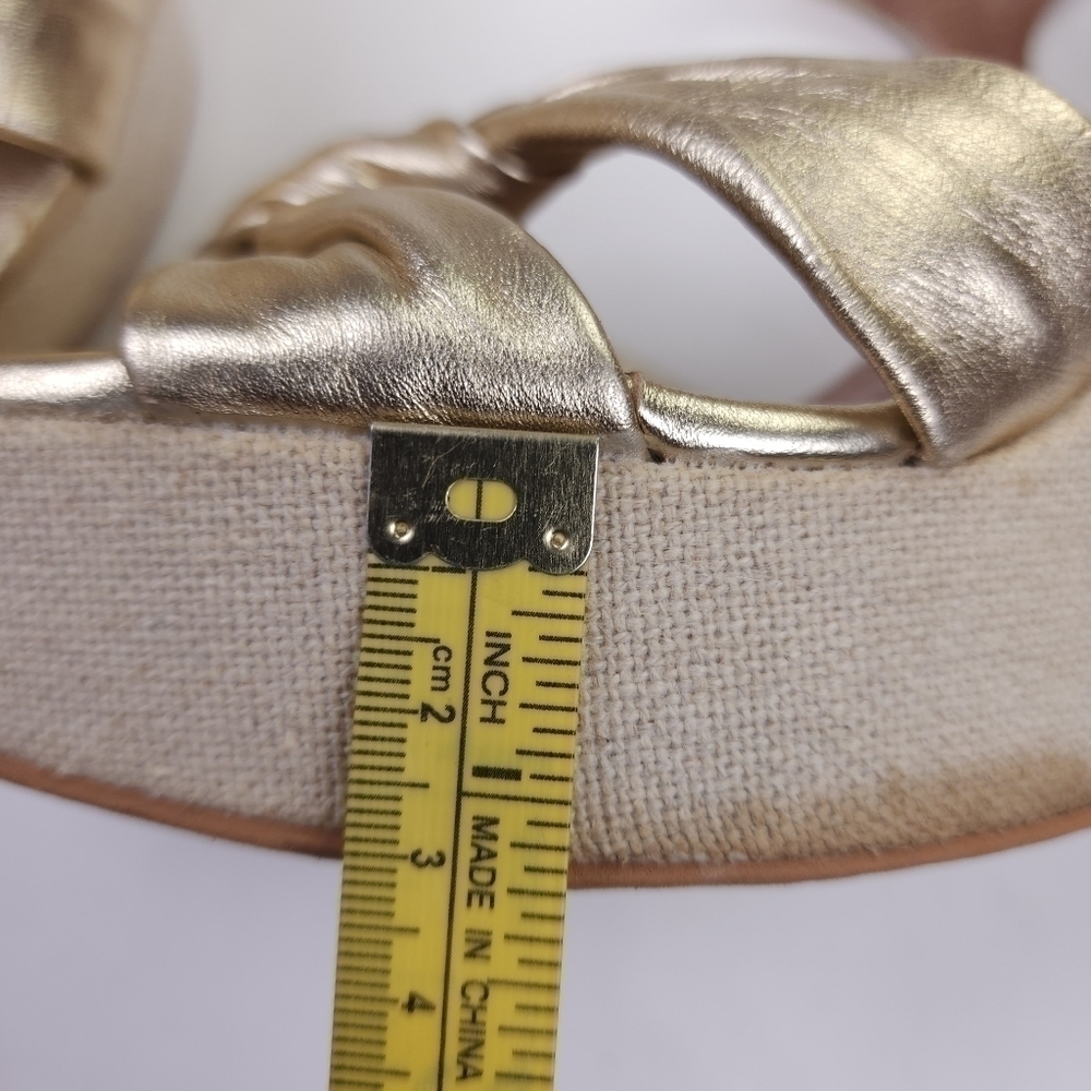 Corso Como Cream Gold Platform Wedge Sandals Sz 8½m - Picture 8 of 14